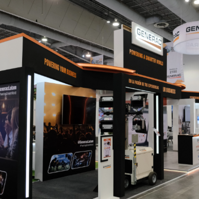 Render de stand o booth conceptual